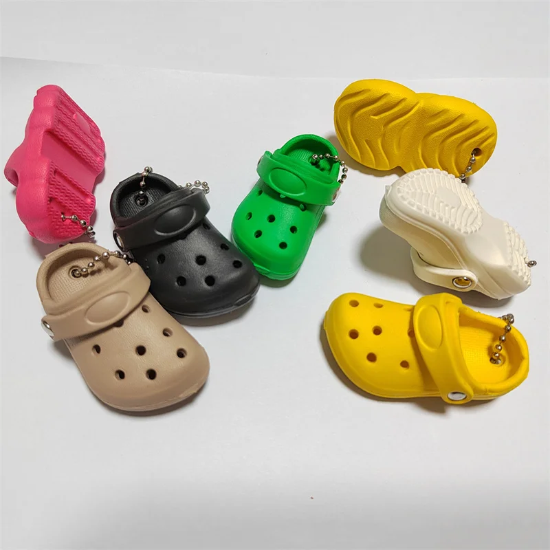 Funny Cute Eva Clog Shoe Accessory Buckle Creative Mini Slipper Button Diy Keychain Schoolbag Pendant Garden Shoes Accessories