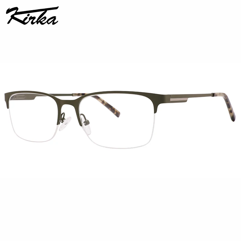 

Kirka Male Half-Rim Rectangle Matt Colors Stainless Steel Metal Frames Prescription Glasses Ultralight Optical Glasses MM1043