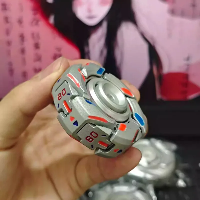 Armadura aberta luminosa fidget spinner edc metal gobigger girando ponta superior giroscópio redução de estresse brinquedos rotativa aliviar antiestresse