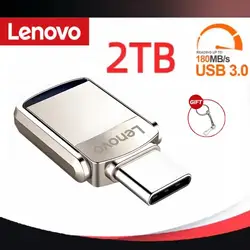 Lenovo 2TB USB Flash Drive 2 In 1 Lightning Pen Drive 1TB U Disk For Iphone Android OTG Pendrive usb Memory Stick For Ps4 Laptop