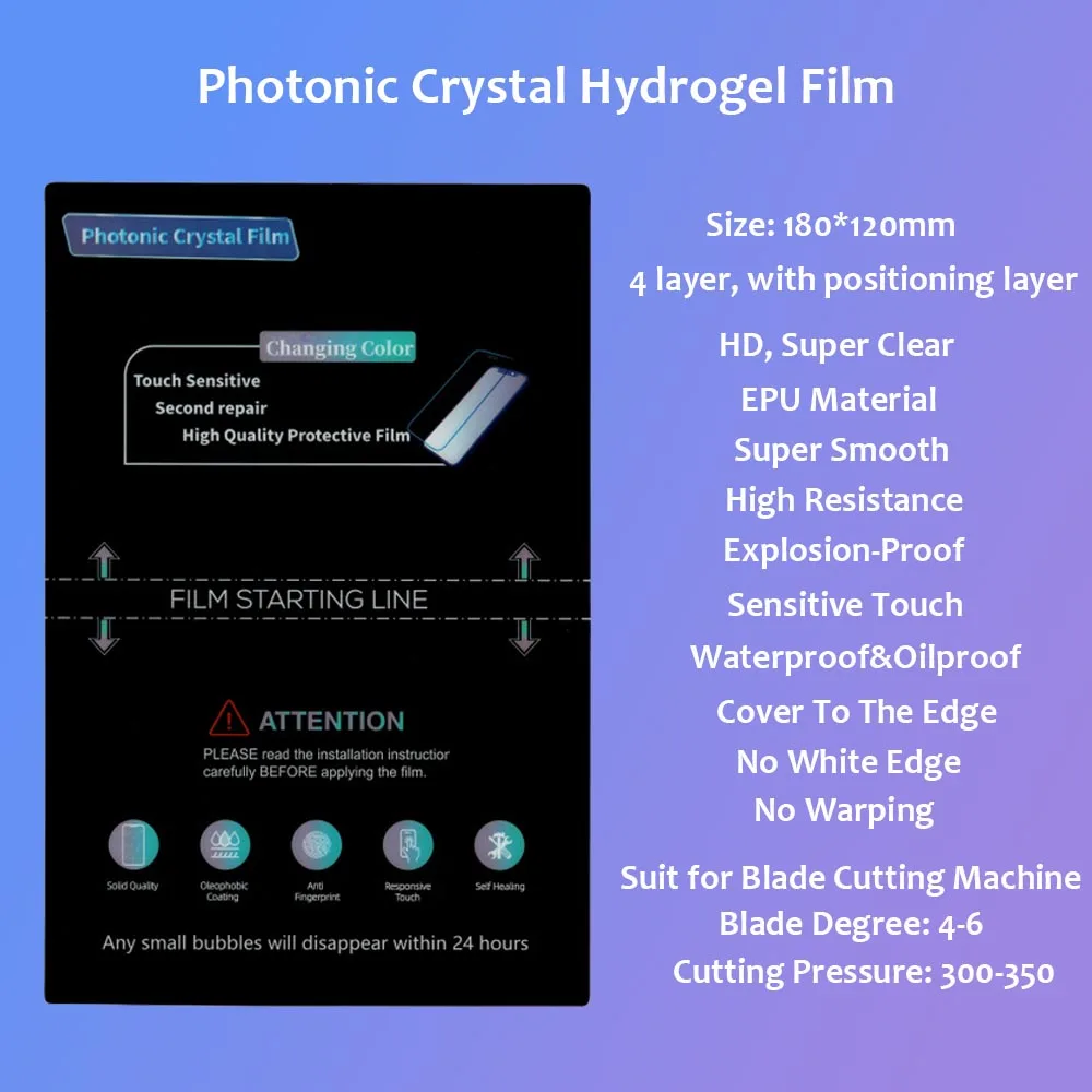 VORMIR Photonic HD Clear Film for Film Cutting Machine Colorful Glossy Screen Protector EPU Flexible Movies Universal Sheets