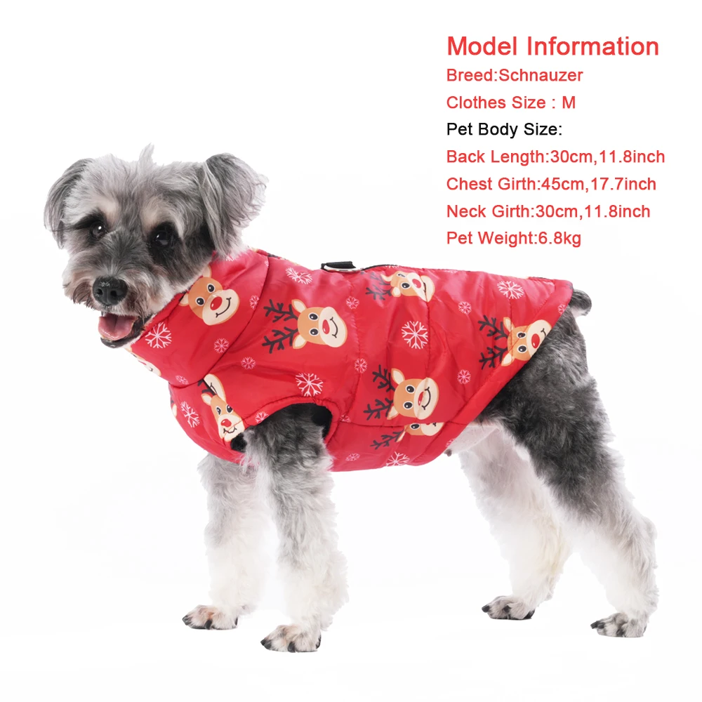 الشتاء الكلب الملابس عيد الميلاد السنة الجديدة سترة للكلاب الصغيرة سترة القطط معطف زي سانتا كلوز طباعة حفلة الزي مستلزمات الحيوانات الأليفة