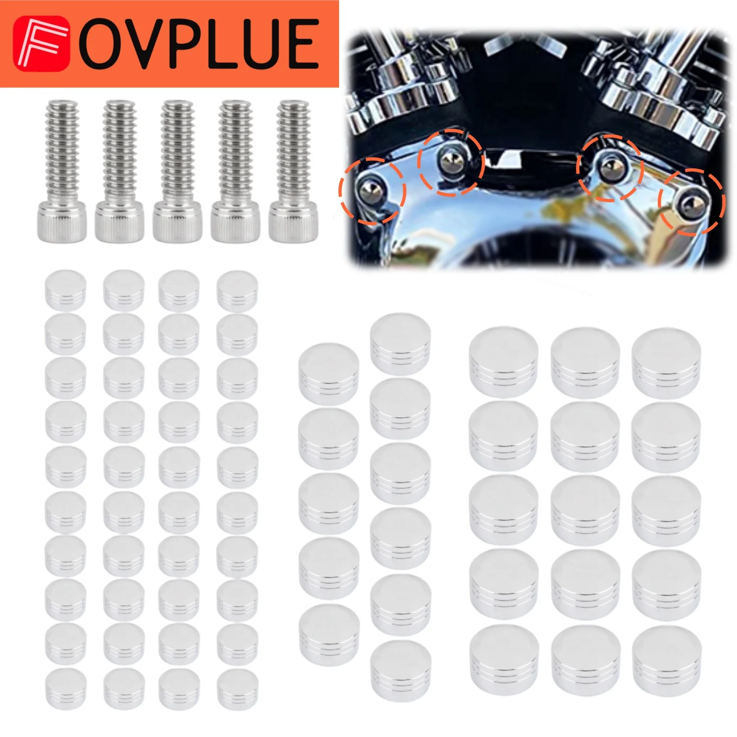 

75 шт. комплект заглушек для болтов двигателя мотоцикла из алюминиевого сплава для Harley 2007-2016 Road King, Road Glide, Street Electra Glide