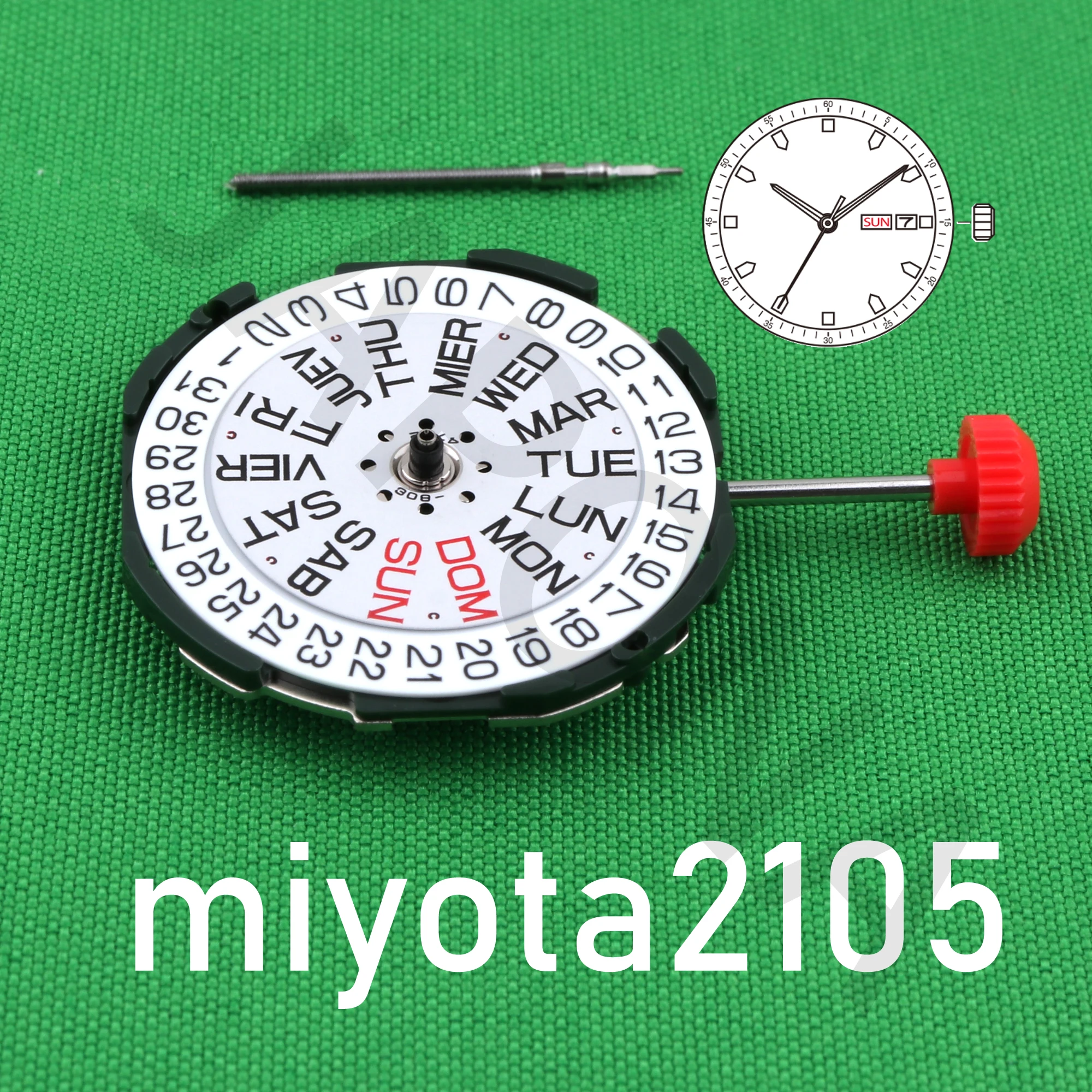 2105 movement miyota 2105 Standard movement with day-date display japan movement Spain and English 2105-20A