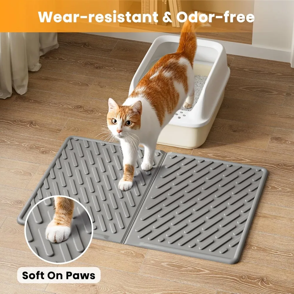 

High Quality Leak-proof Cat Litter Mat Silicone Foldable Pet Mat Reusable Multipurpose Cat Foot Pad Dog