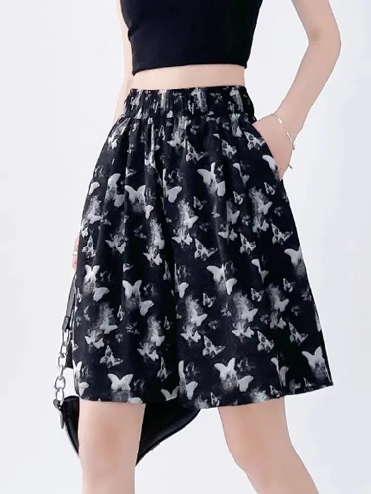 Pantaloncini casual a farfalla in seta di ghiaccio Pantaloncini bermuda slim fit a vita alta larghi estivi in seta di ghiaccio