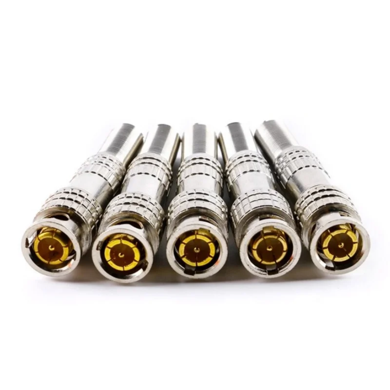 10pcs Pure Copper Core BNC (Q9) Connector for RG59/RG6/RG11 Security Camera Video Cable 75-3/4/5 Coaxial Cable