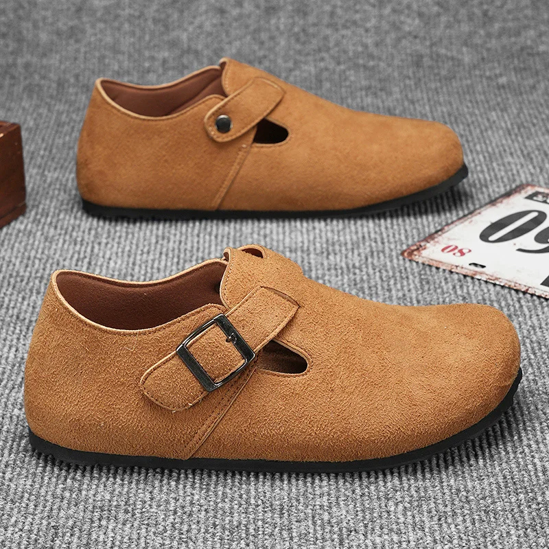 Casual Male Shoes Men Round Toe Flats Shoes Men Luxury Barefoot Harajuku Shoes Ankle Flat Platform Classic Italian Suede Shoes