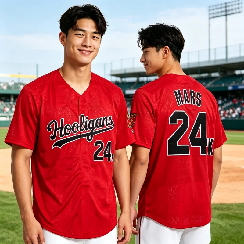 2026 Summer New American Bruno Mars Hooligans 24K Sports Jersey Music Street Trend Hip Hop Singer Tour T-shirt Family Kids Tees