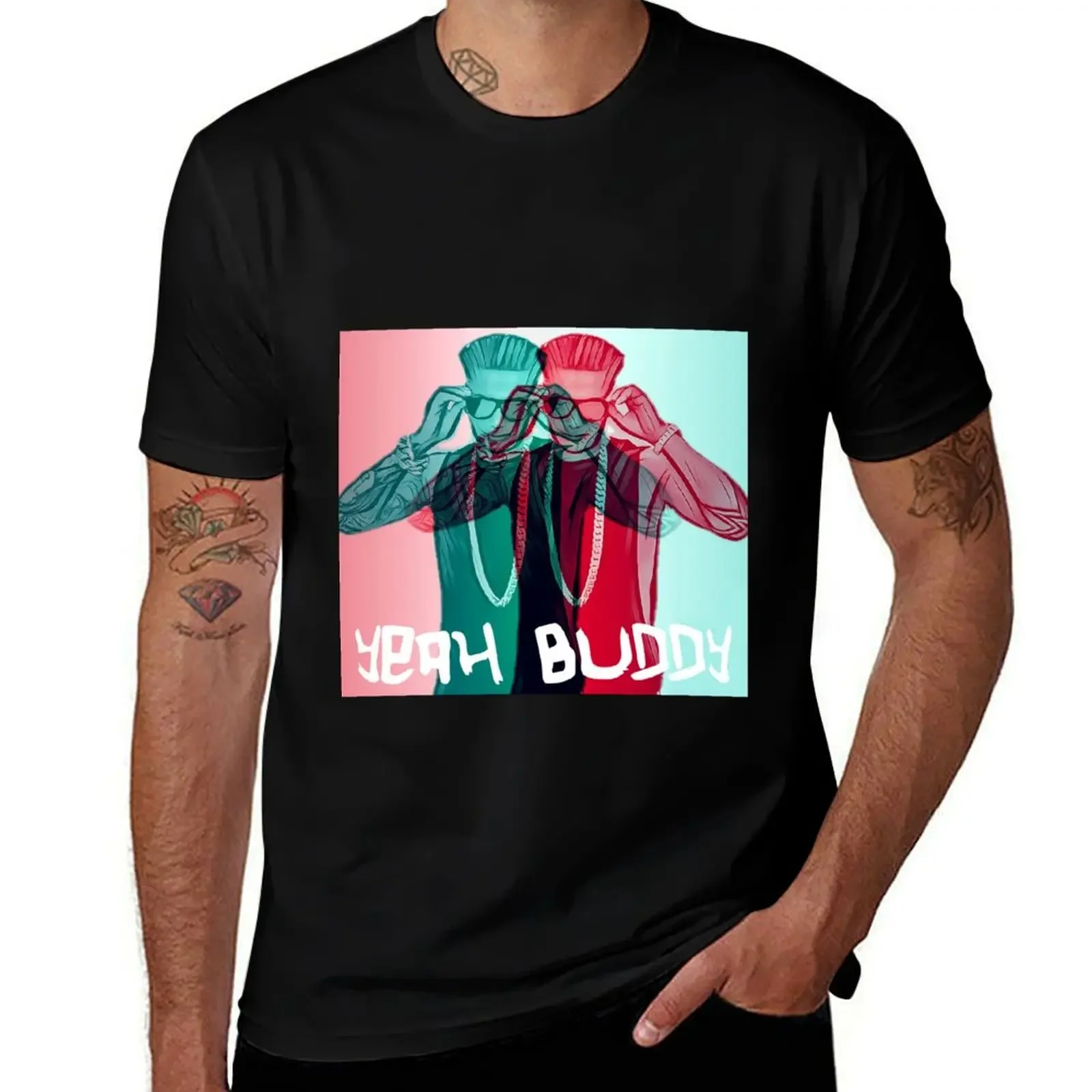 Pauly D Yeah Buddy JS 3D T-Shirt blue archive quick-drying mens graphic t-shirts big and tall