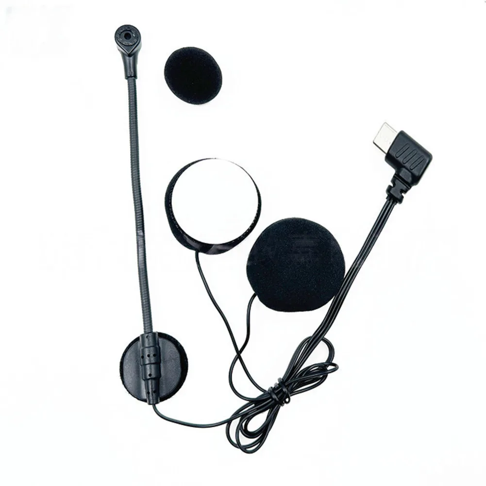Motorcycle Half Covered Helmet Earpiece with For Type C Microphone and Dual Speaker System for Clear Audio and Noise Suppression