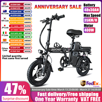 DEEPOWER Mini Foldable Ebike 400W 48V 30AH Removable Battery Multi-shock-absorbing Urban Electric Bicycle Bike for Aldult