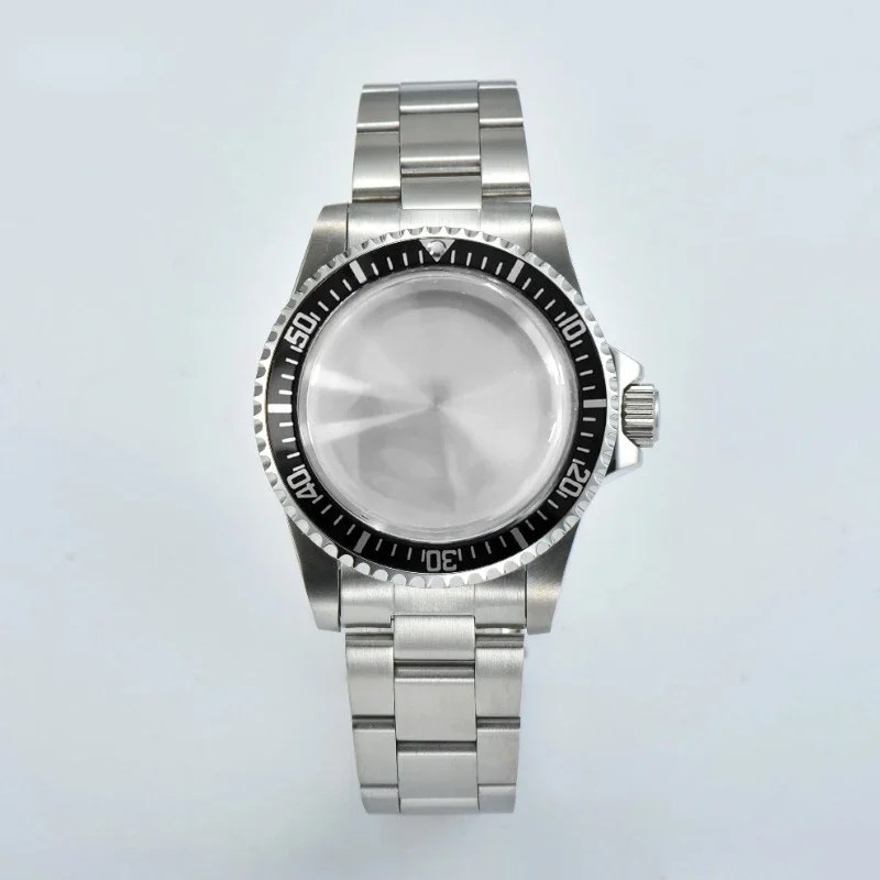 NH35 Case 39.5mm 120 Click Vintage 316L Stainless Steel Watch Case Oyster Bracelet Acrylic Bubble Glass For SUB /GMT NH36