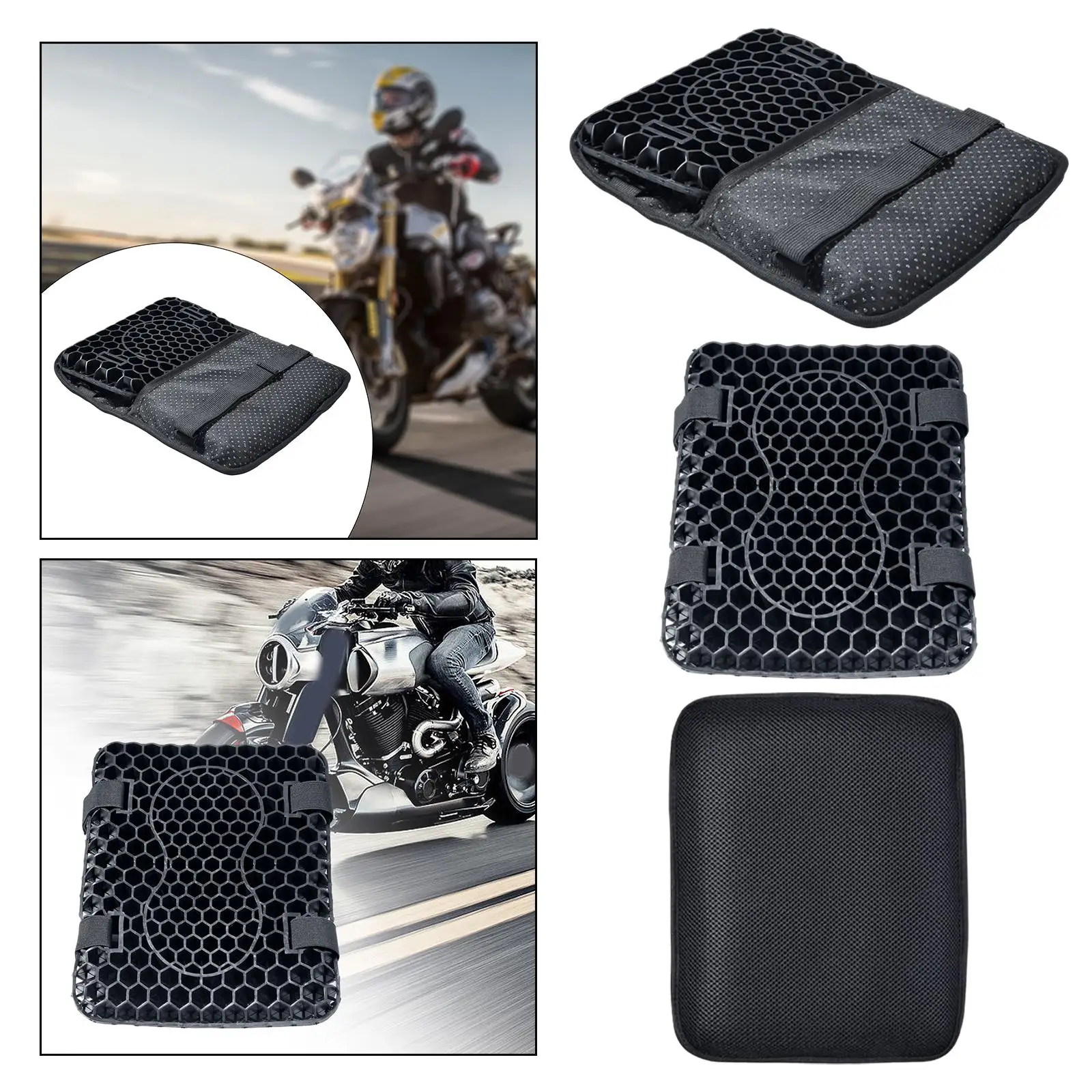 Motorcycle Seat Cushion Accessory Comfort Absorbing Pressure Motorcycle Bench Cushion Non Slip for Winter Touring Saddles