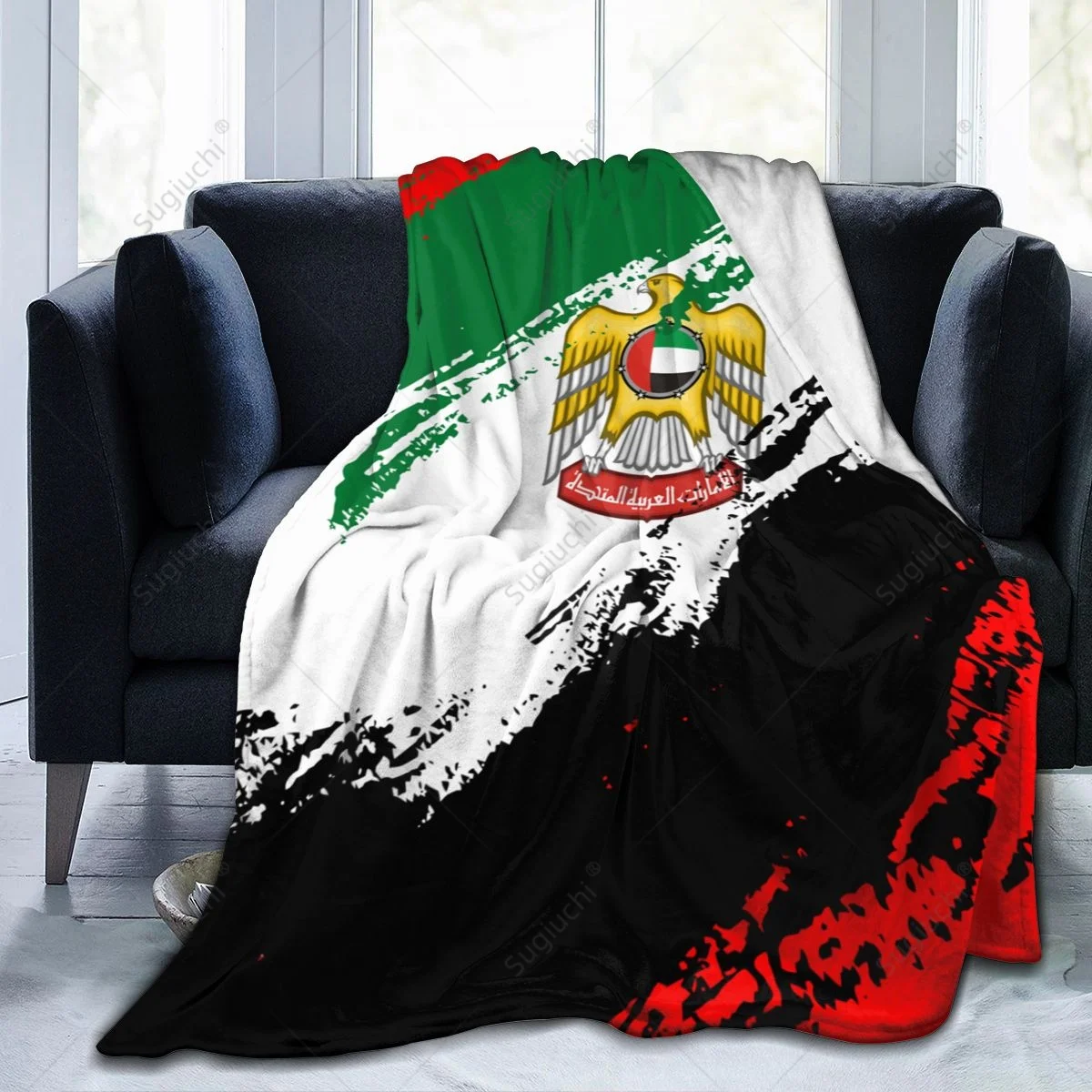 Blanket United Arab Emirates Flag Color Flannel Multifunction Camping Sofa Cover Keep Warm