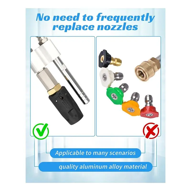 AEE6-Injection Tip M5 Twist Nozzle, Long Range Soap Nozzle, Fit For Pressure Washers From 1000 PSI To 6000 PSI,For 3-7 GPM