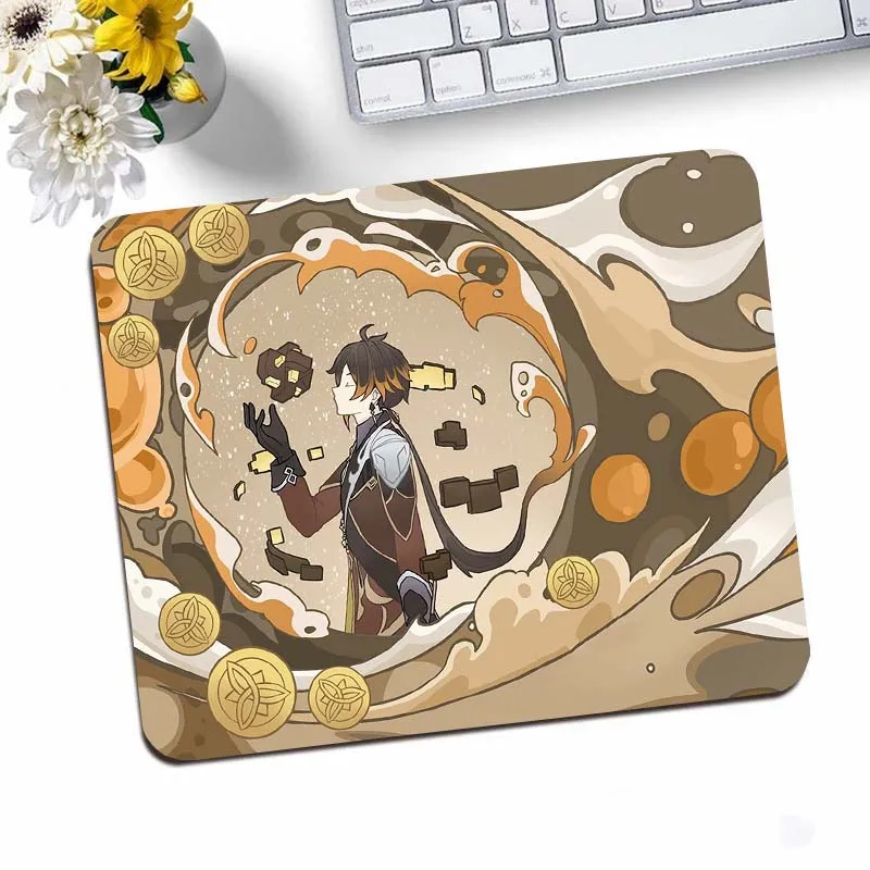 Pc Gamer Genshin Impact Klee Mousepad Glass Mause Pad Computer Desk Mat Kawaii Pad Gaming Accessories Mouse Carpet Cabinet Mats