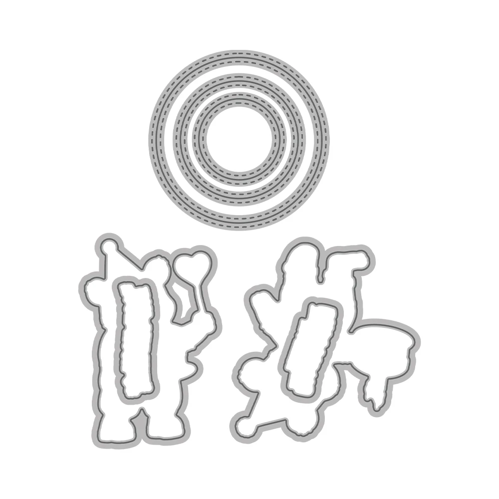 Mangocraft Happy Birthday Cake And Bears Cutting Dies Clear Stamp DIY Scrapbooking Metal Dies Silicone Stamp Cards Albums Decor