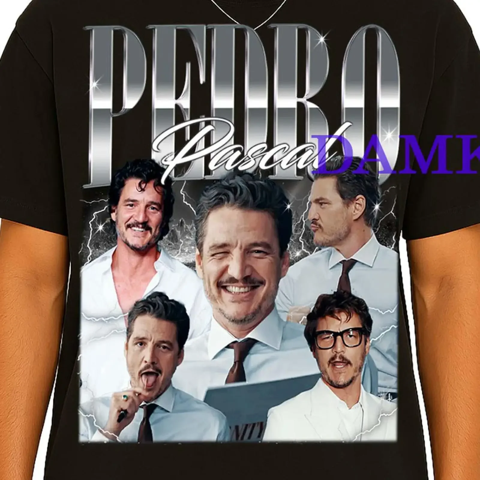 Vintage Pedro Pascal Bootleg T Shirt Actor Fans Casual Retro  vintage Washed Stylish Stretched homme Versatile Slightly Soft