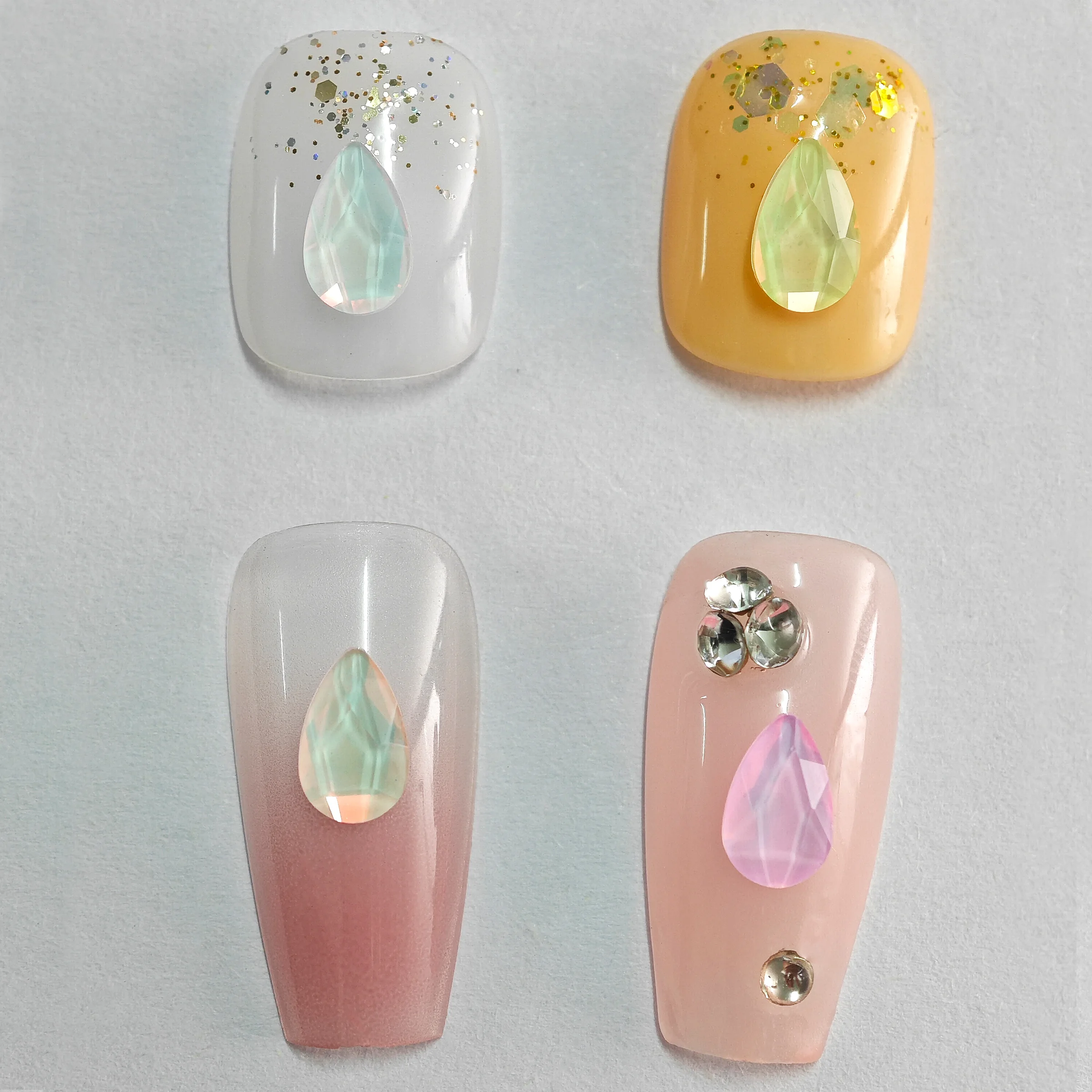 Strass en MSI de moka AB en forme de goutte, 100 pièces, 5.2x8mm, cristal, élégant, manucure 3D, nail art, décoration, breloques, bijoux