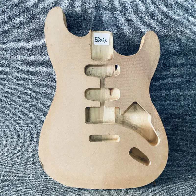 EB035 Decoration Items Unfinished ST Guitar Body Custom Pickups&Tremolo Unfinished No Paints for Strato Guitar DIY Damaged