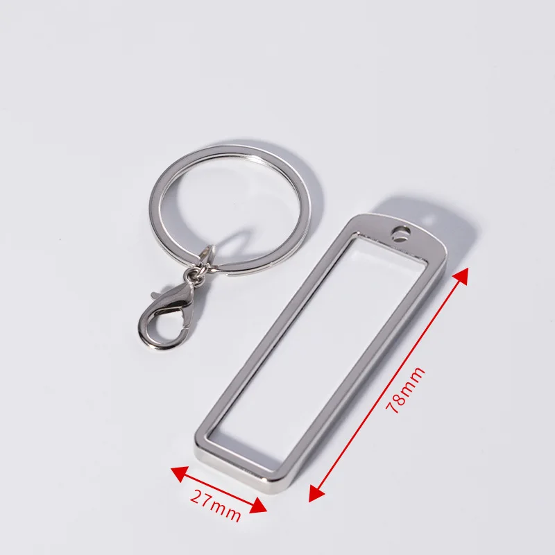 10pcs Sublimation DIY White Blank Stainless Steel Car license plate rectangle Keychain