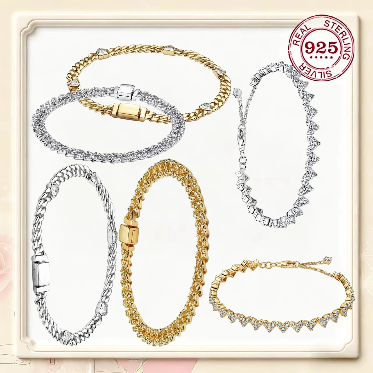 

2026 New Model 925 Silver - Elegant Charm, Featuring Glittering Gemstones and Fashion. Ideal Gift for Women. Mother's Day