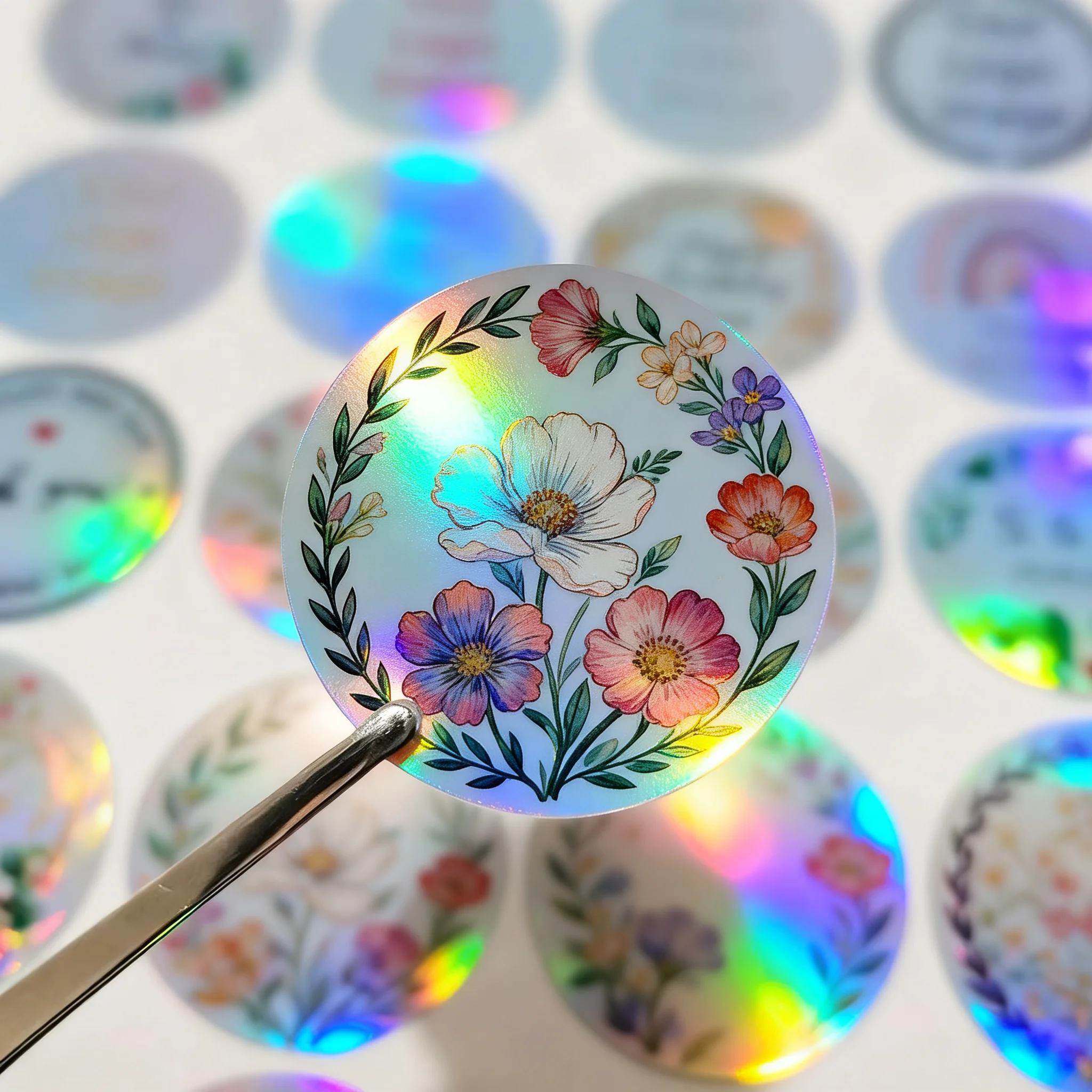 Maßgefertigte Holographische Aufkleber LOGO/Design-Etiketten Ihre Eigenen Aufkleber Personalisierte Holographische Silber-Laser-Aufkleber – Detail 3