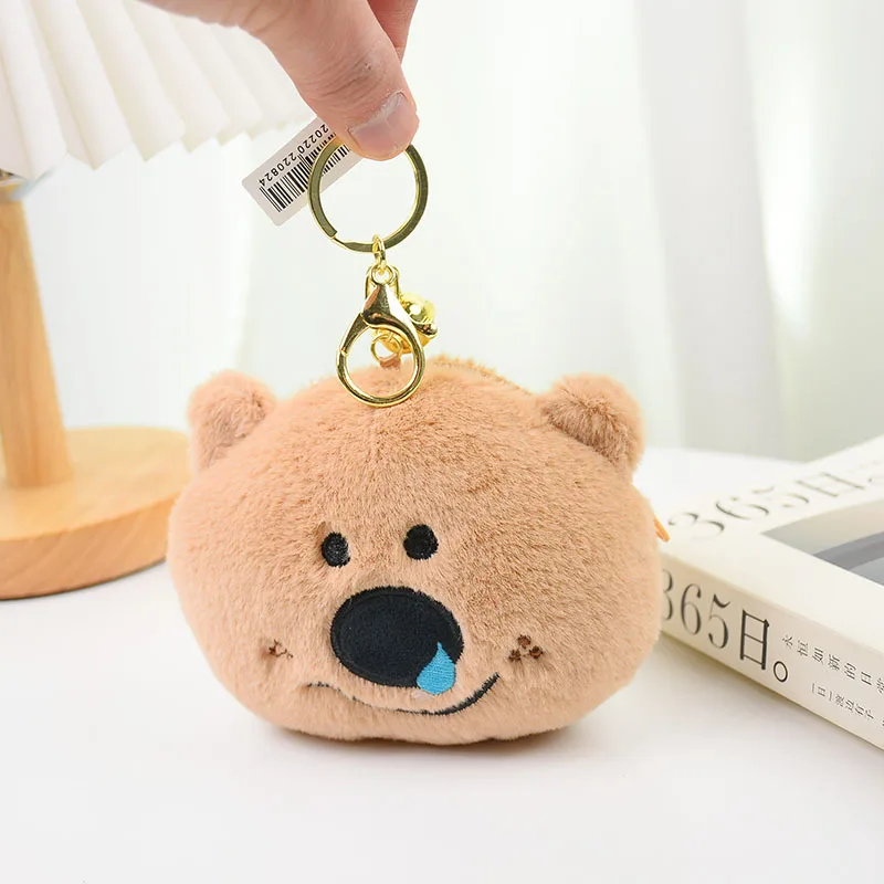 6cm Cartoon Koala peluche portamonete carino creativo Snot Bear Zipper peluche auricolare borsa portachiavi ciondolo bambola regali per bambini