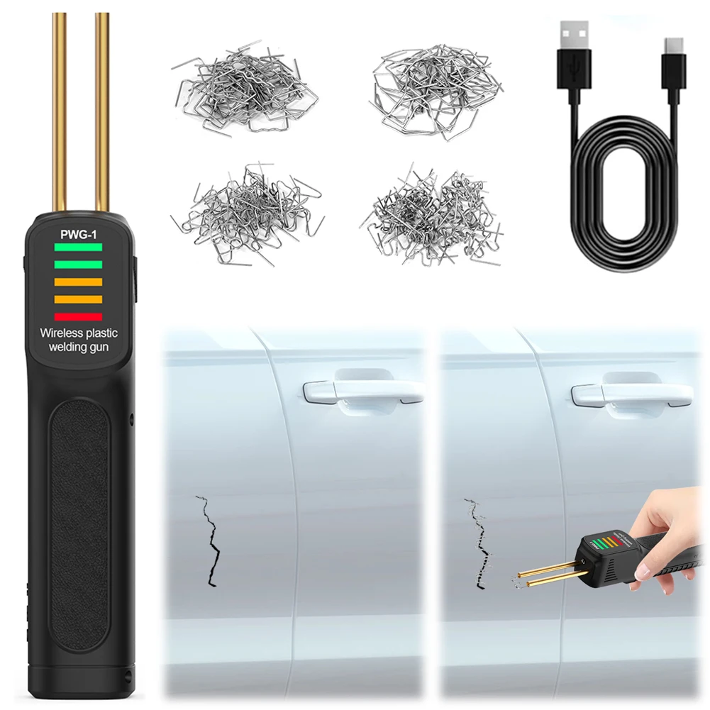 

300W Plastic Welder Gun 200pcs Hot Stapler PVC Welder Gun Soldering Iron Plastic Welding Kit for Car Bumper Repair Tools