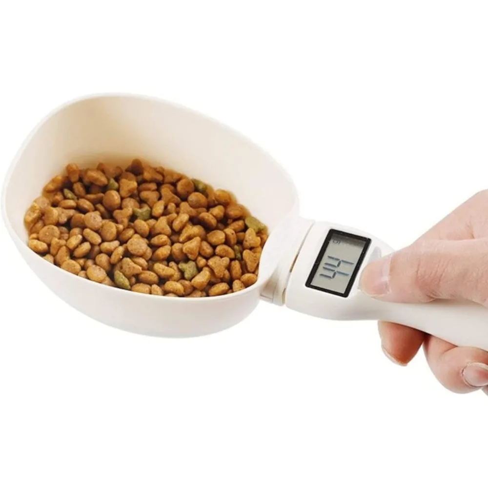 Electronic Measuring Dog and Cat Feeding Bowl Measuring Spoon Pet Food Scale Digital Display Weighing Spoon Weight