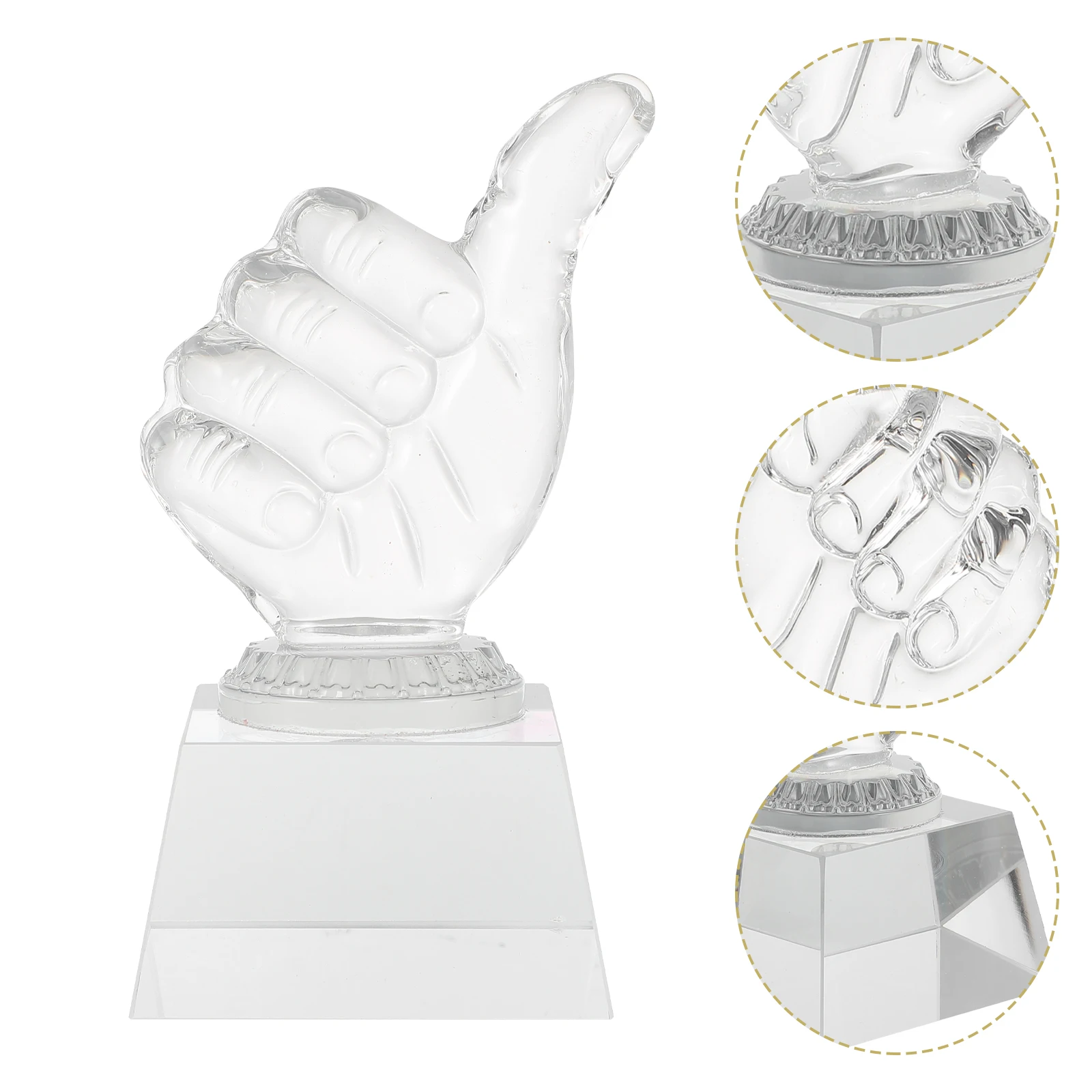 

Transparent Trophy Ceremony Award Winner Custom Trophies Glass Thumb Manual Crystal