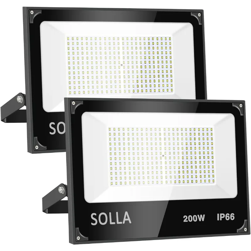 2 Pack 200W LED Flood Light, 20000lm 6000K Daylight White Outdoor Flood Lighting