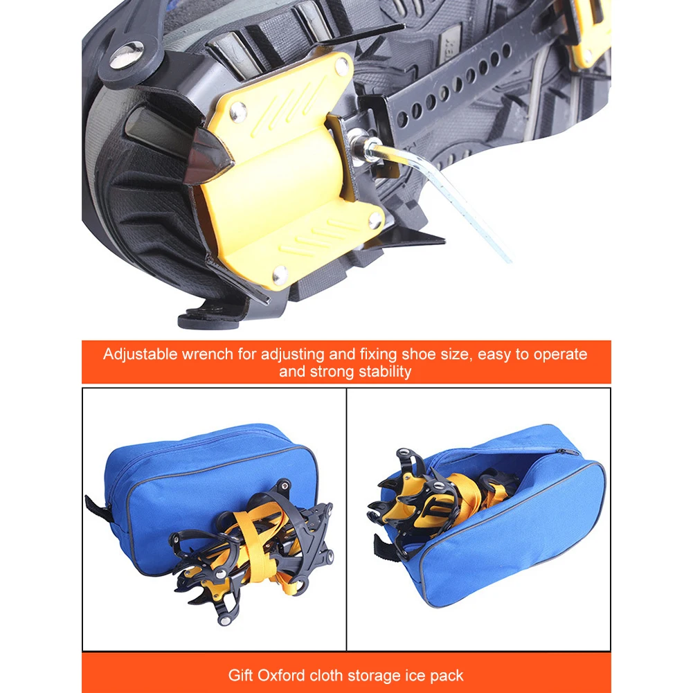 10/19/24Teeth Crampon Mountaineering Snow Antiskid Crampon Shoe Cover Ice Grasping Skiing Claw Hiking Climbing Protection Gear