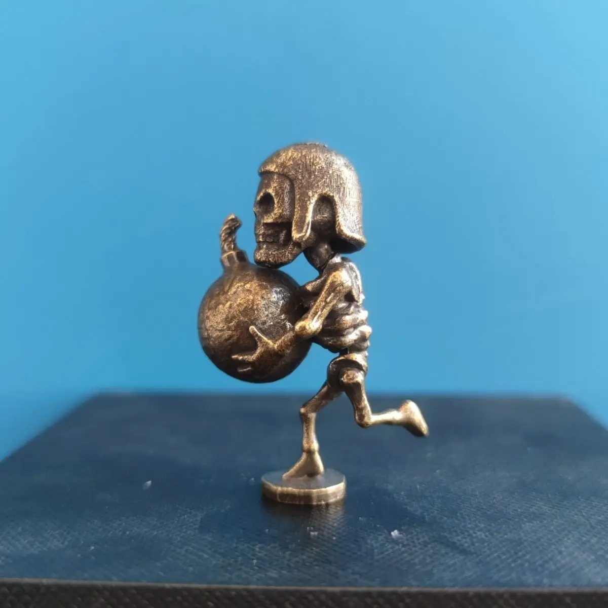 Brass Human Skeleton Bomberman Series Action Figures Board Game Piece Miniature Model Ornament Accessories Car Interior Decor