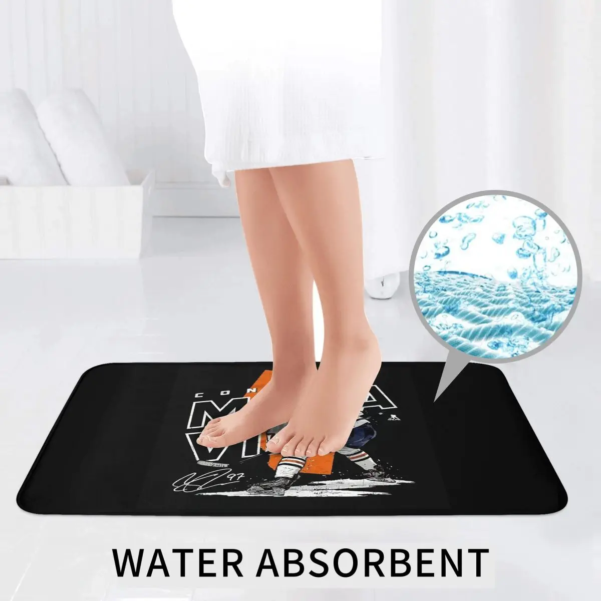 كونور ماك ديفيد 97 لمحبي إدمونتون أويلرز 3 قطعة حمام حصيرة الحمام مجموعة غطاء المرحاض غطاء ديكور المنزل عدم الانزلاق السجاد سجادة أرضية