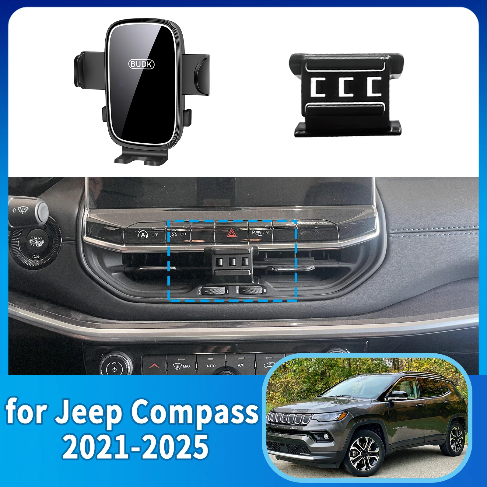 

Car Mobile Phone Holder Accessories for Jeep Compass 2021~2025 GPS Bracket Navigation Stand Auto