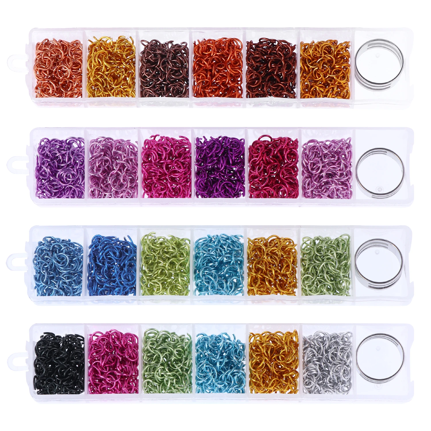 Nail Dangle Charm Piercing Tool kit about 900Pcs 6mm Jump Rings Metal Punk Design Piercing Nail Charms For DIY Nail Art Decor