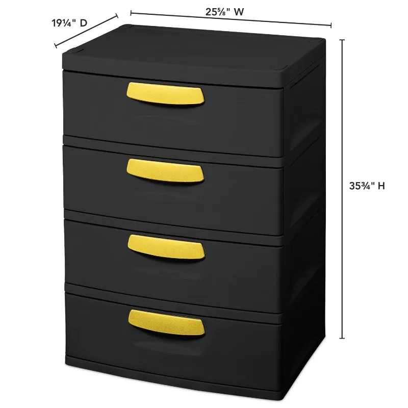 Sterilite 4 Drawer Unit Black