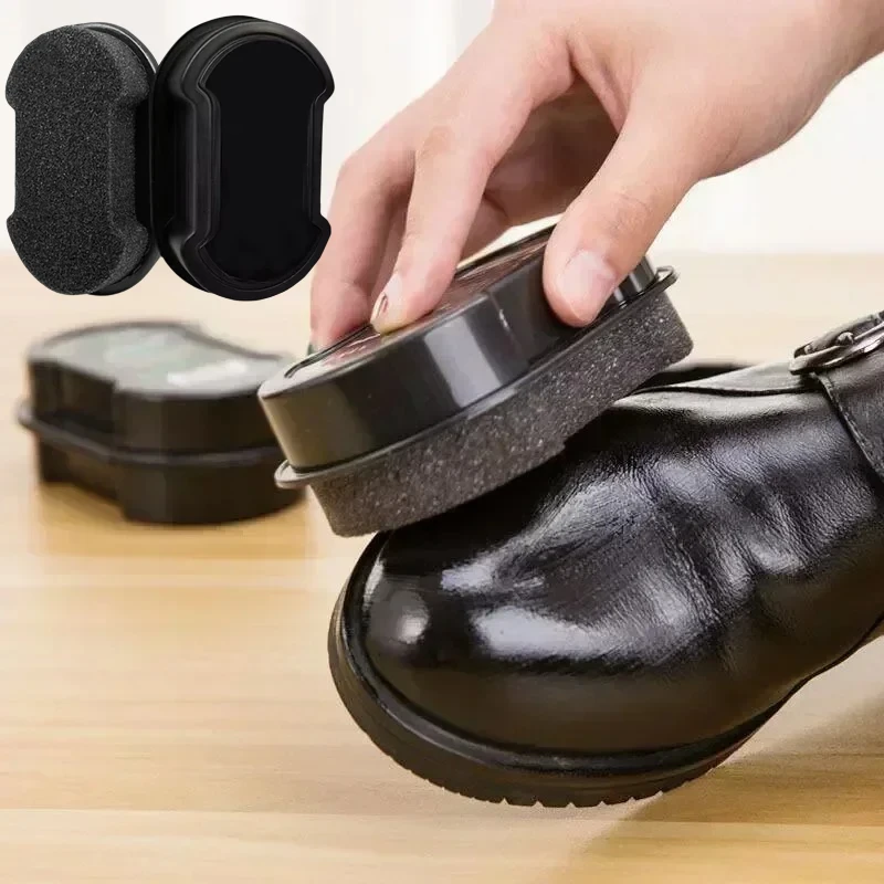 1–3 Stück schnelle polnische doppelseitige Schuhbürste, zum Reinigen und Polieren von Lederschuhen, stellt Glanz wieder her, farbloser Schwammapplikator
