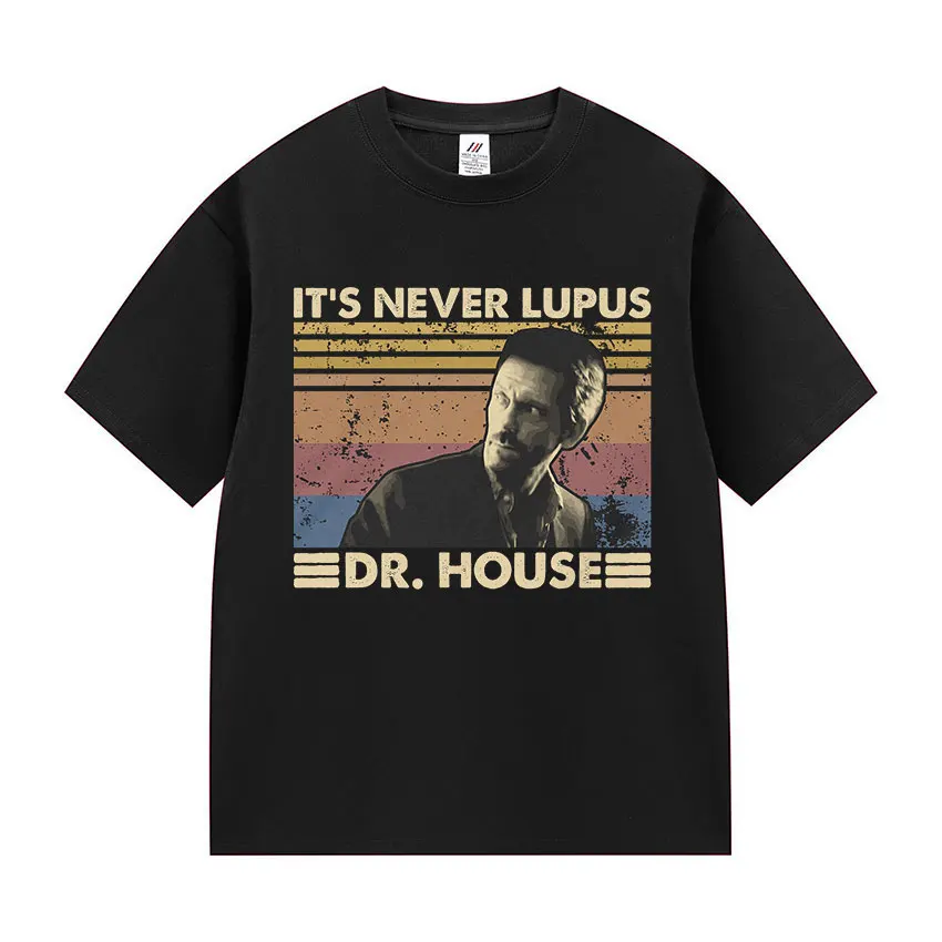 Camisetas con gráficos Vintage It's Never Lupus Dr House, ropa gótica Unisex divertida, camisetas para hombre, camiseta de manga corta 100% de algodón