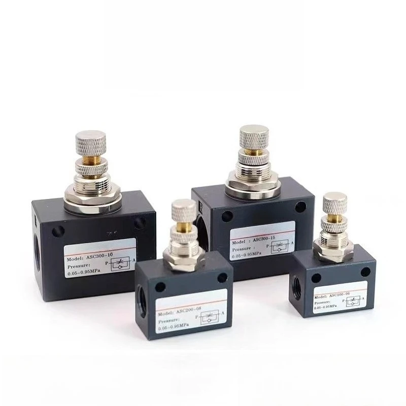 ASC100‑06 ASC200‑08 ASC300‑10 ASC300‑15 Pneumatic One‑Way Flow Control Throttle Valve Air Speed Regulator