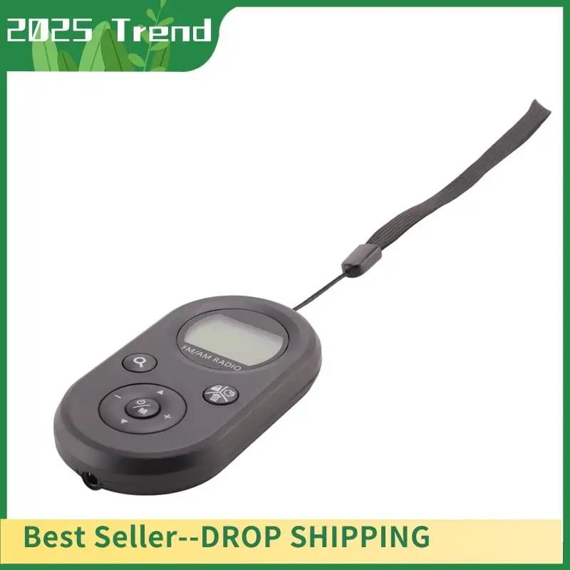 As melhores ofertas mini rádio fm/am portátil bolso 76-108mhz receptor de rádio recarregável com display lcd backlight cordão design