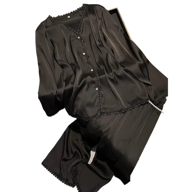 

Plus Size 145 Can Be Worn Women's Spring and Autumn Long Sleeve Lace Lace Princess Sweet Loose Loungewear Can Be Worn Outside