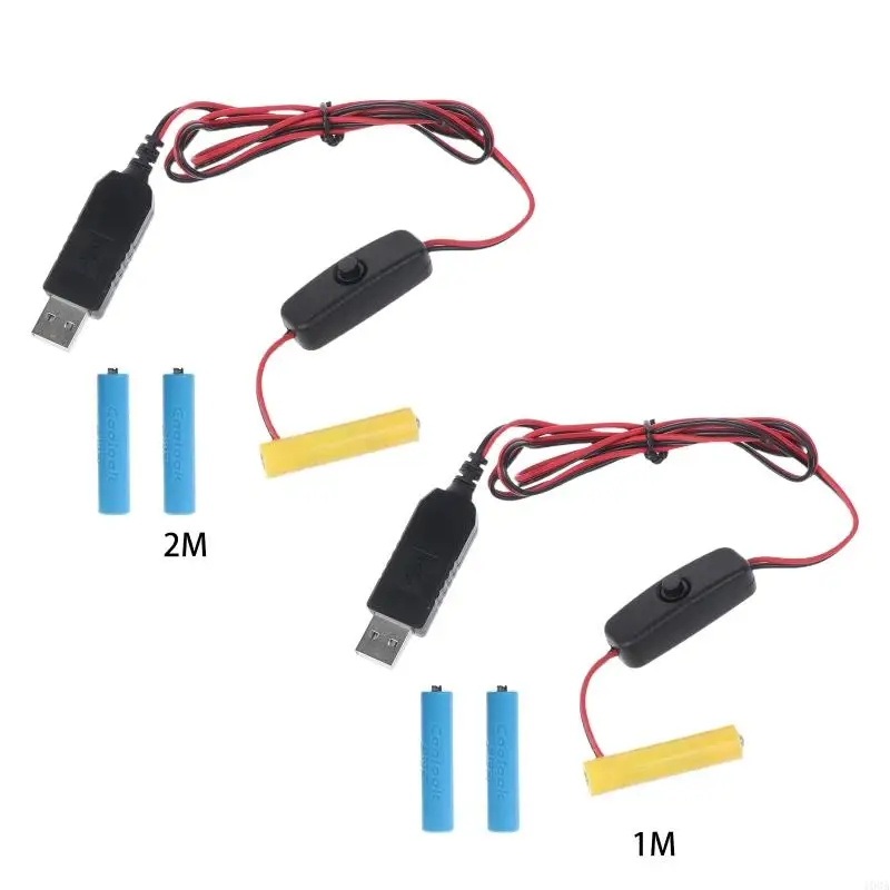 

103A 4.5V USB Power Switches Cable LR03 Battery Eliminators Replace 3 LR03 Batteries