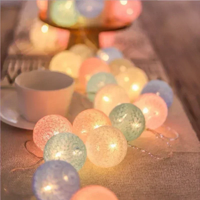 20 LED lanterna lampada Rattan Ball String Lights batteria o controllo USB matrimonio decorazioni natalizie illuminazione Home Party Ornament Lamps