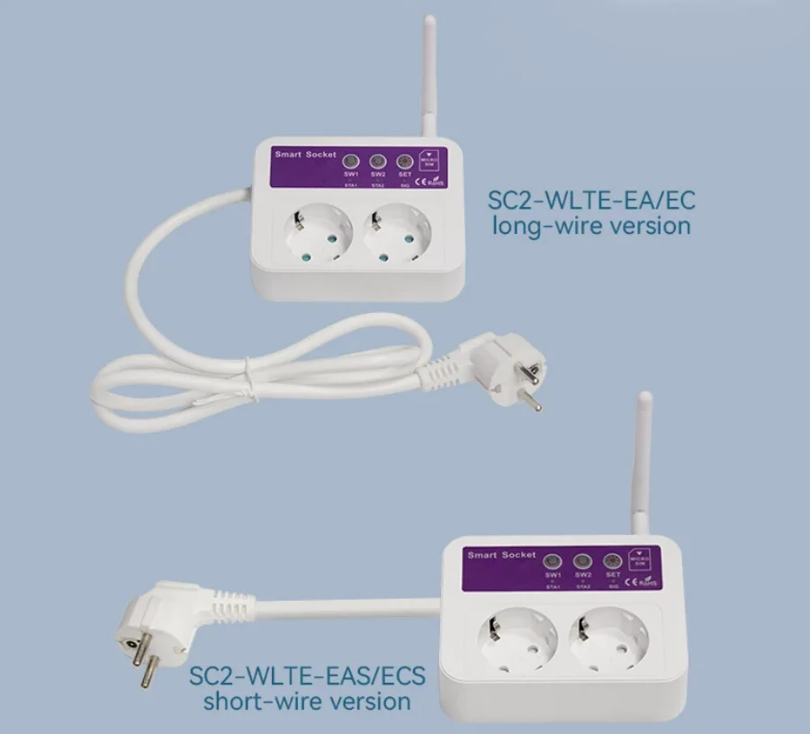 4G SMS Remote Control Smart Socket Germany Plug, GSM Wireless Power Switch with Temperature Sensor Optional