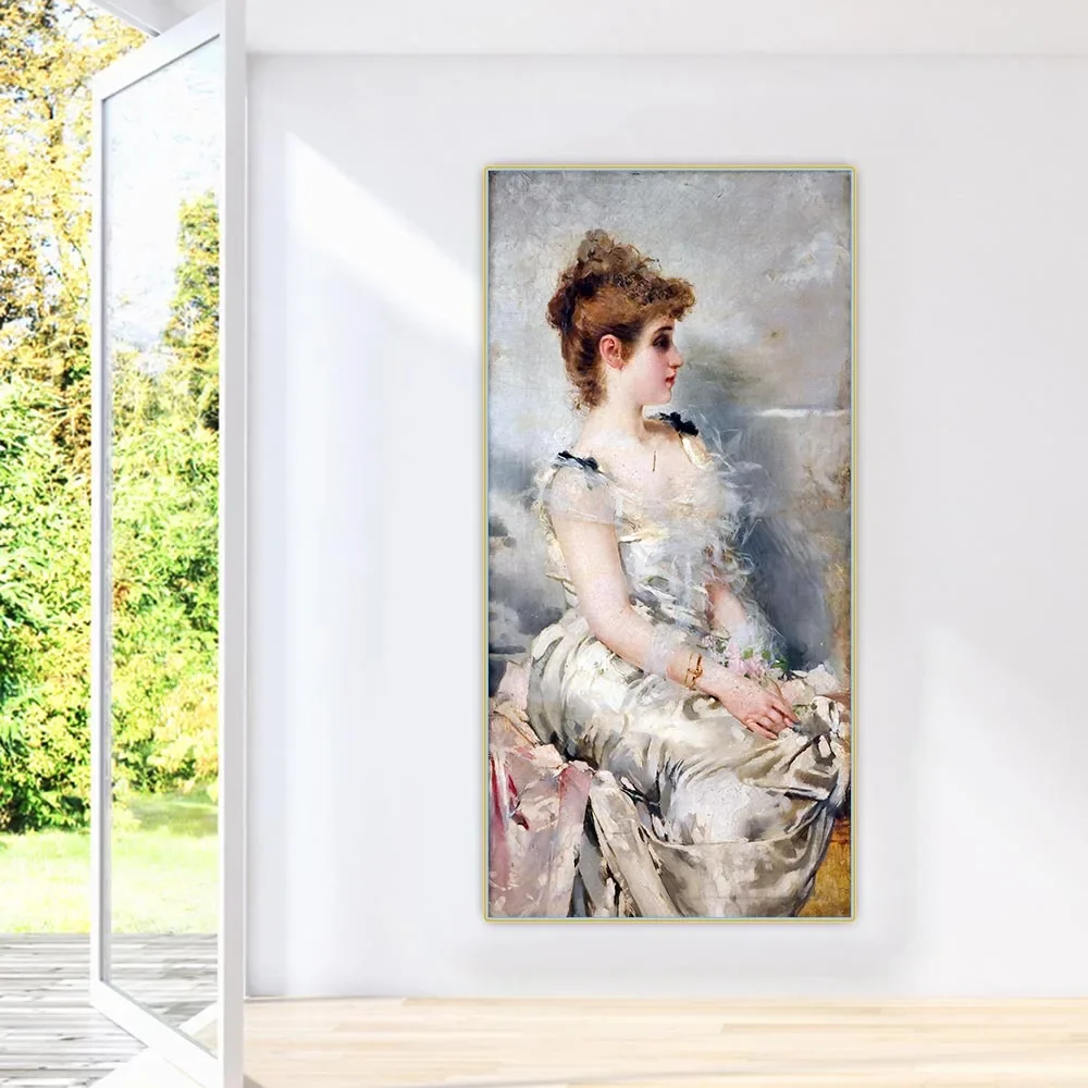 Vittorio Matteo Corcos “ Young Woman ” Canvas Oil Painting Aesthetics Picture Wall Artwork Decor Home Living Room Decoration