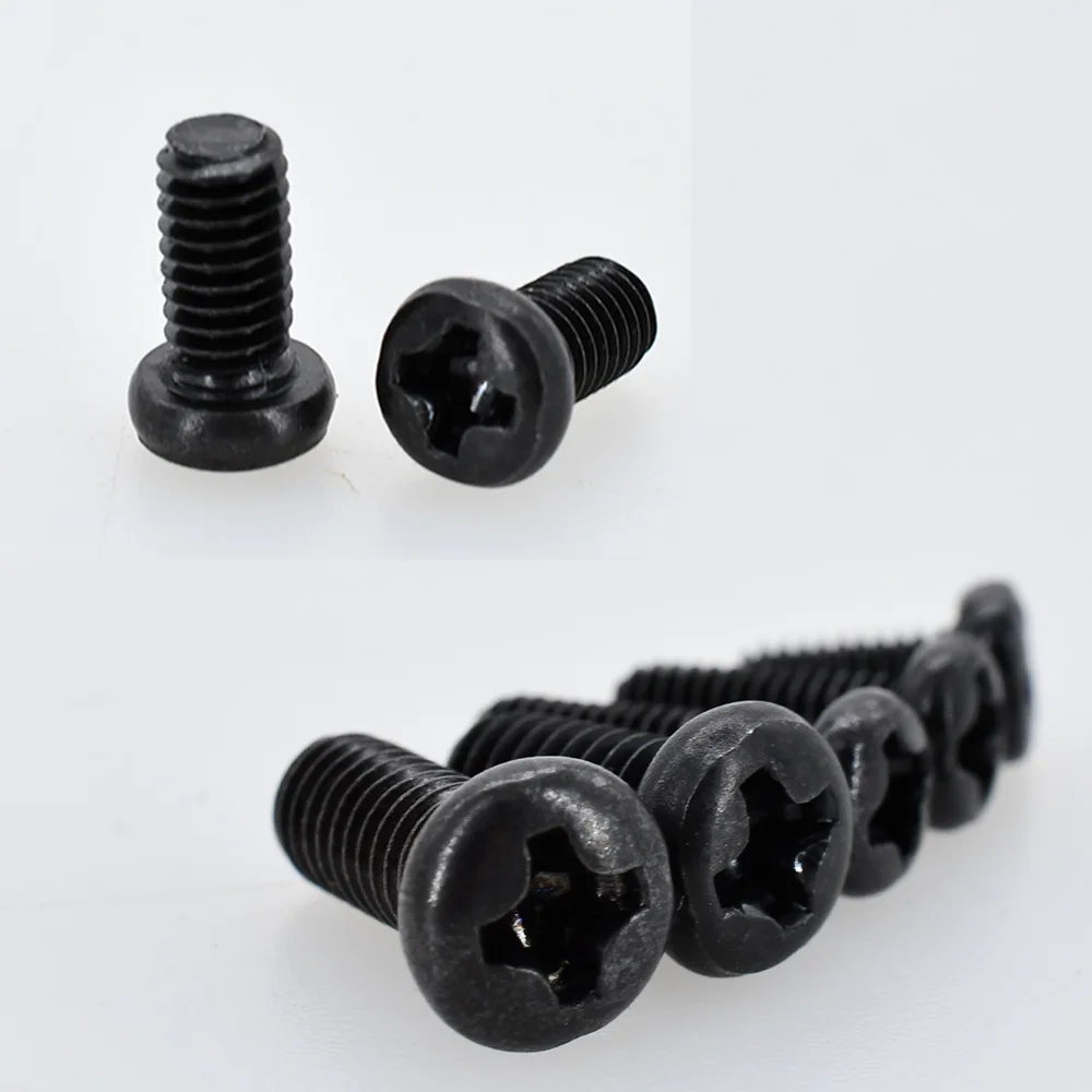 M1-M4 Phillips Round Head Self-tapping Screw Set Black Carbon Steel Plated Round Pan Head Tapping Fastener Screws Assortment Kit