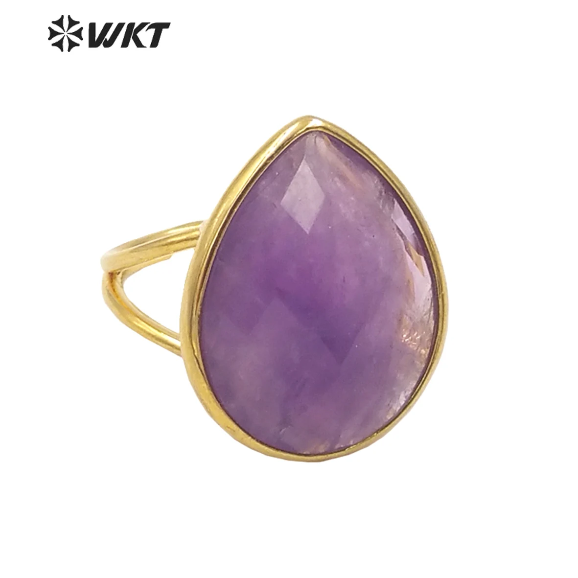 WT-R505 Retro Big Hot Selling Drop Shape Tiger Eye Labradorite Colored Gemstone 18k Special Rings For Women Party Decoration